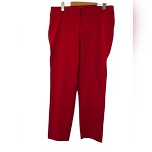 Kenar Red Ankle Cropped Dress Pants Size 12 Womens Career Workwear